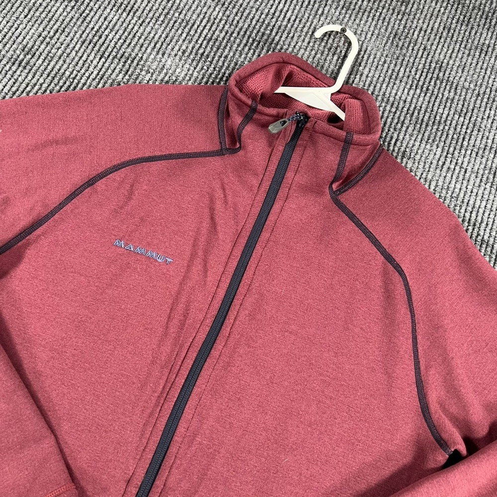 Mammut Pullover‎ Sweatshirt Mens Medium Red Long Sleeve Full Zip Mock Neck